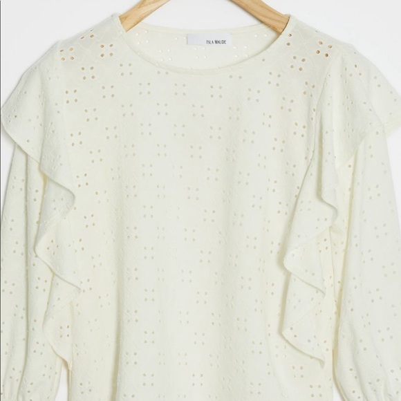Anthropologie Tops - Raisa Ruffled Eyelet Top XL Anthropologie NWT